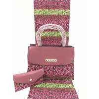 handbags and matching shoes wax printed fabric with bag From China supplier