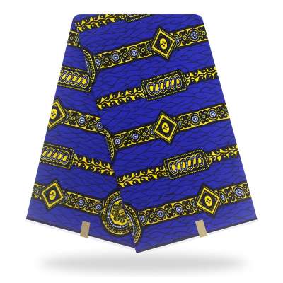 African Cotton Fabric Wholesale Super Hollandaise Wax Print Blue Fabrics for Wedding Dresses