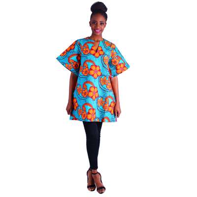 wholesale ethnic short sleeve print wear design tops ladies elegant ethnic africa clothing