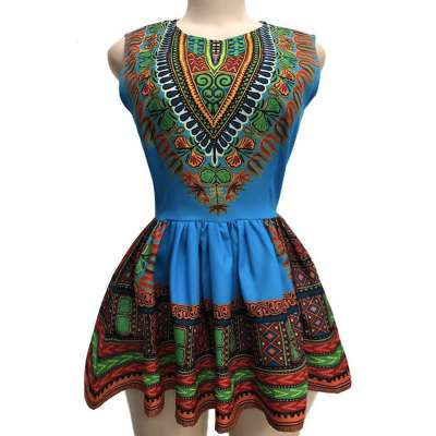 New Design Africa Sleeveless Wax Printed Plus Size Dashiki Blouse And Shirts Casual Clothing for Women