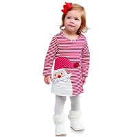 Fall 9 months to 6 years old stripe kids christmas dresses baby cotton dress