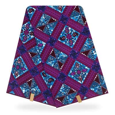 Wholesale African Style Super Real Ankara Fabric Classical Purple Women Dresses Fabric