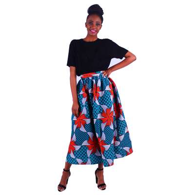 2020 New Style Wax Print Plus Size Skirt Fashion African Straight Dresses Women