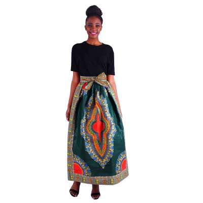 Fashion Dashiki Style African Dresses Women Lady Elegant Casual Skirt Cotton Prints Skirt