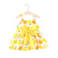 Dress New Summer Cotton For Baby Girl toddler cotton dresses summer born Lemon print baby sling dresses