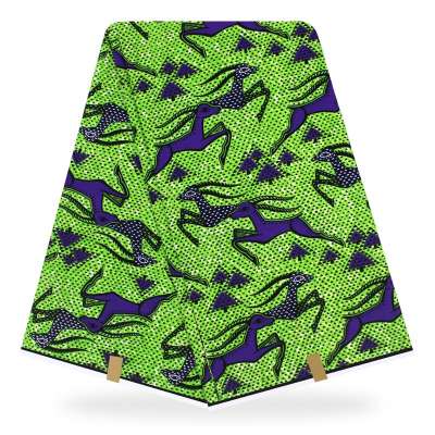 Wholesale Factory African Wax Prints Green Fabric Super Ankara Style Cotton Fabric