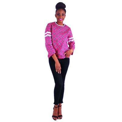 wholesale African print long sleeve tops clothing african T shirt for women